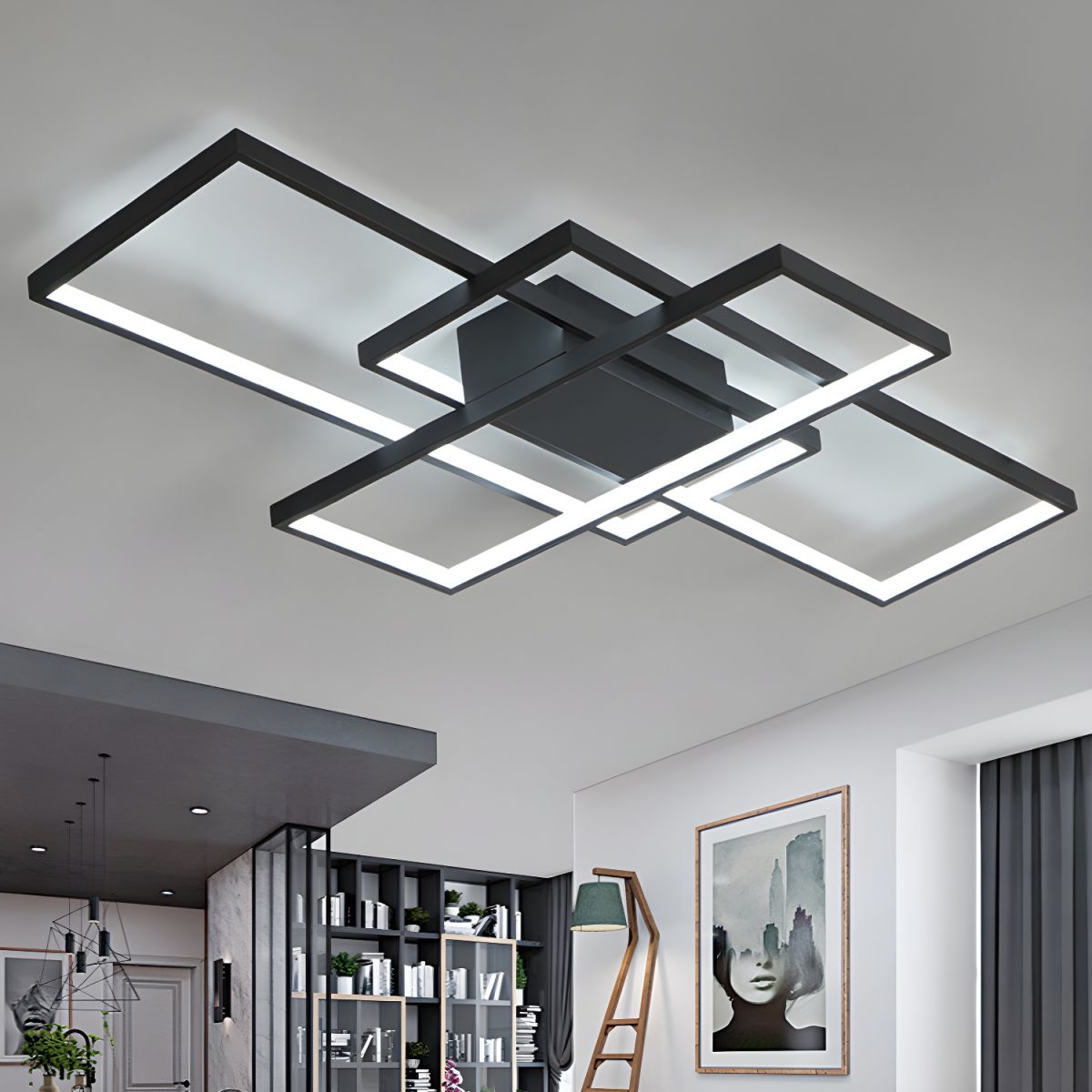 Modern LED Acrylic Ceiling Light Semi Flush Rectangular | Luravo