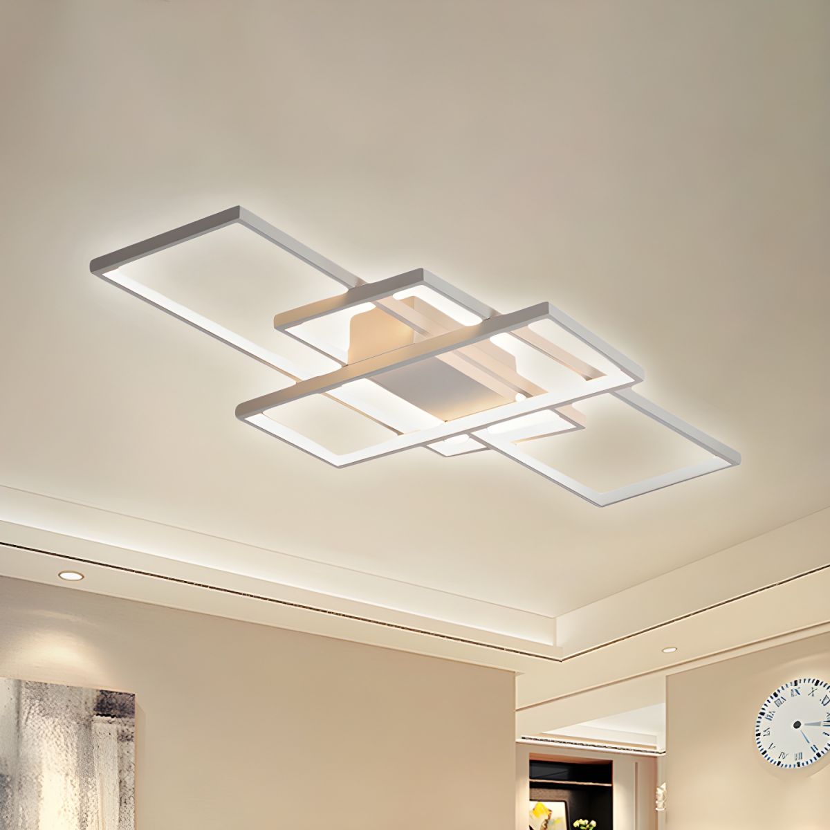 Modern LED Acrylic Ceiling Light Semi Flush Rectangular | Luravo