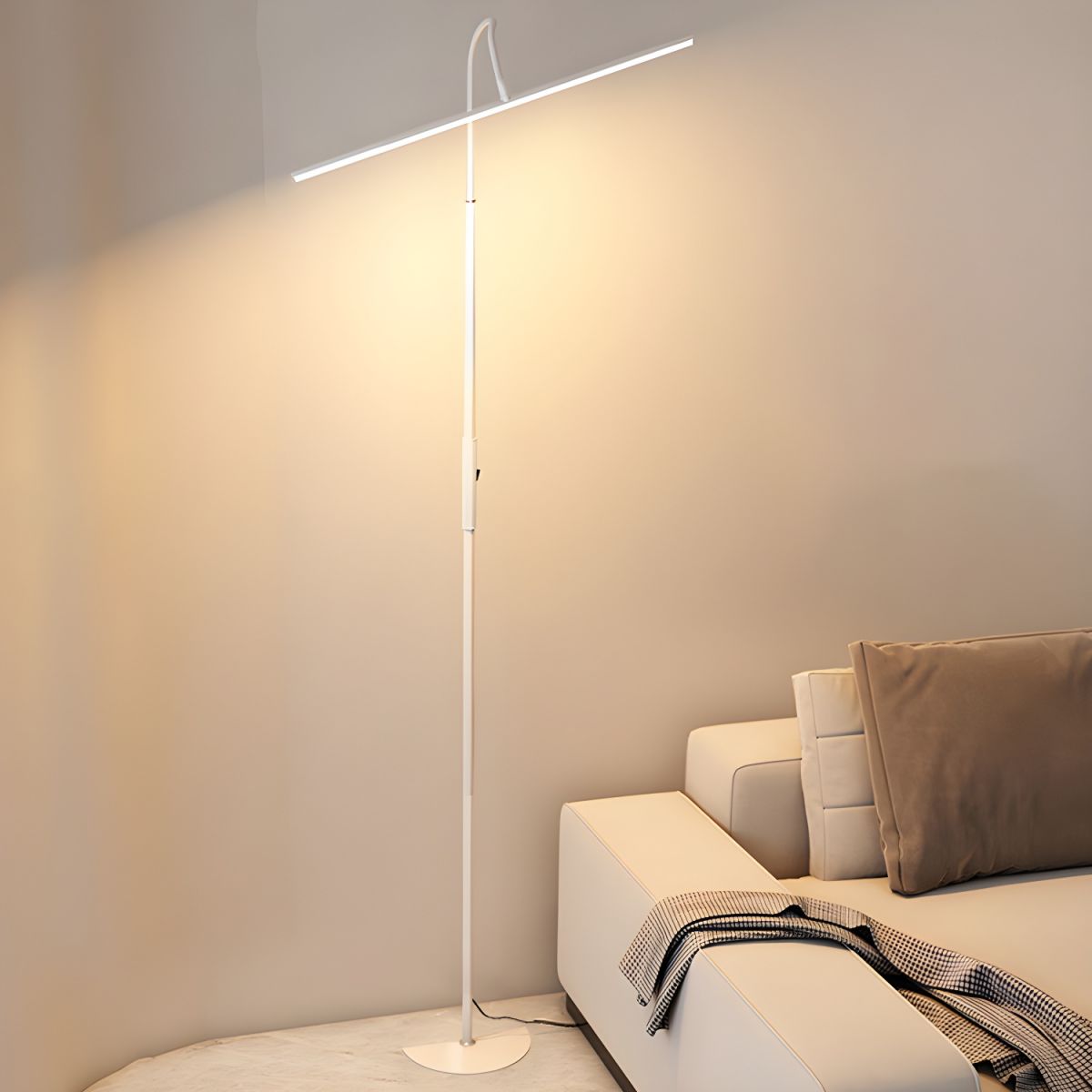 Modern LED Floor Lamp With Slim Metal Tube Design | Elvoria