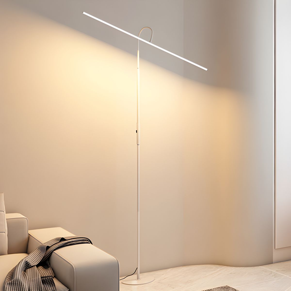 Modern LED Floor Lamp With Slim Metal Tube Design | Elvoria