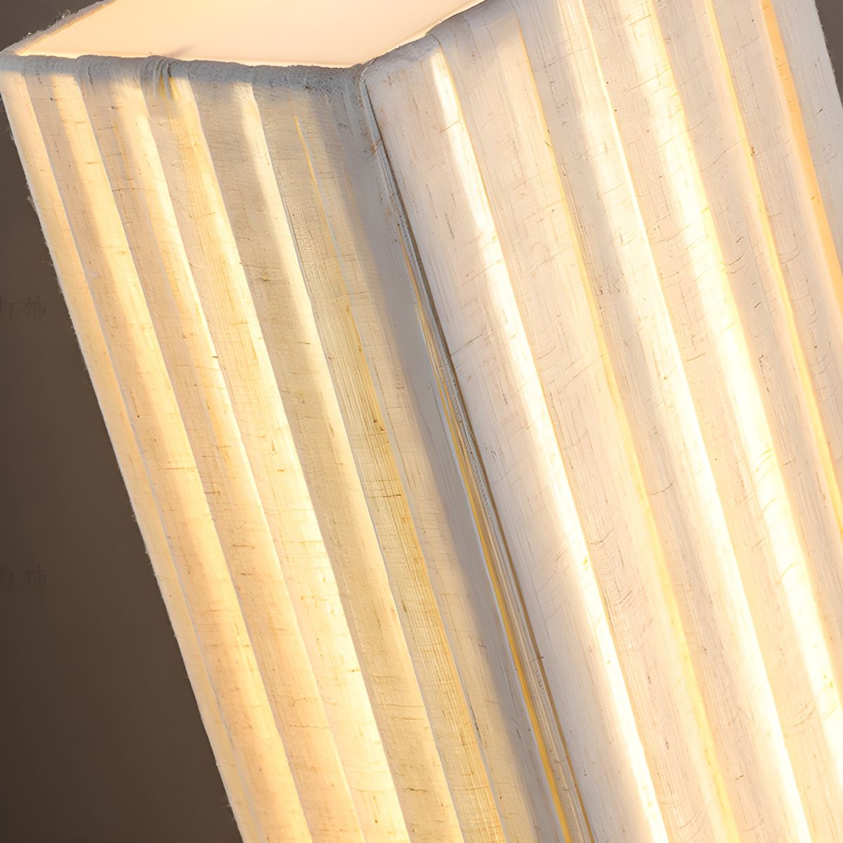 Modern LED Floor Lamp Wood Column with Fabric Shade | Taveron