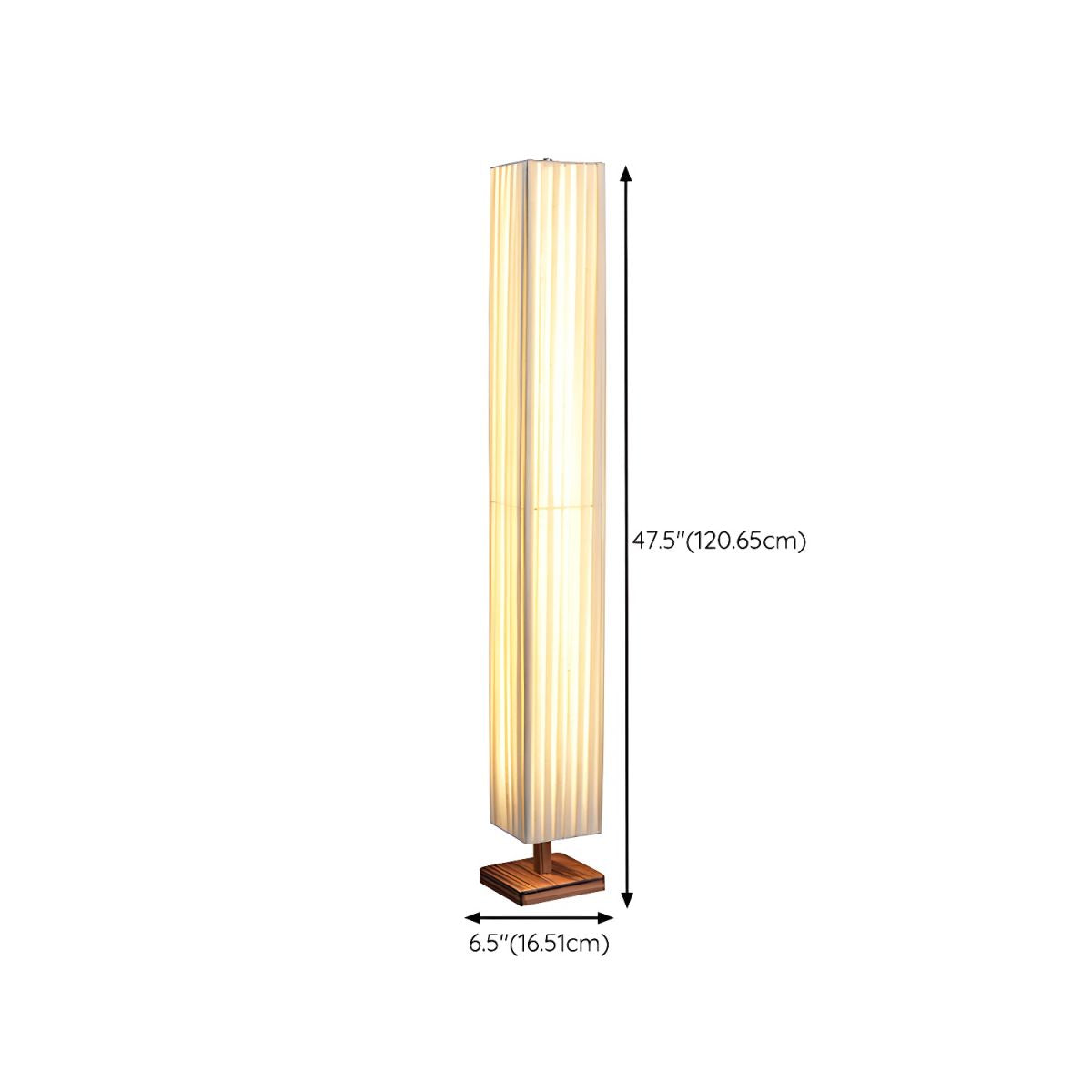 Modern LED Floor Lamp Wood Column with Fabric Shade | Taveron