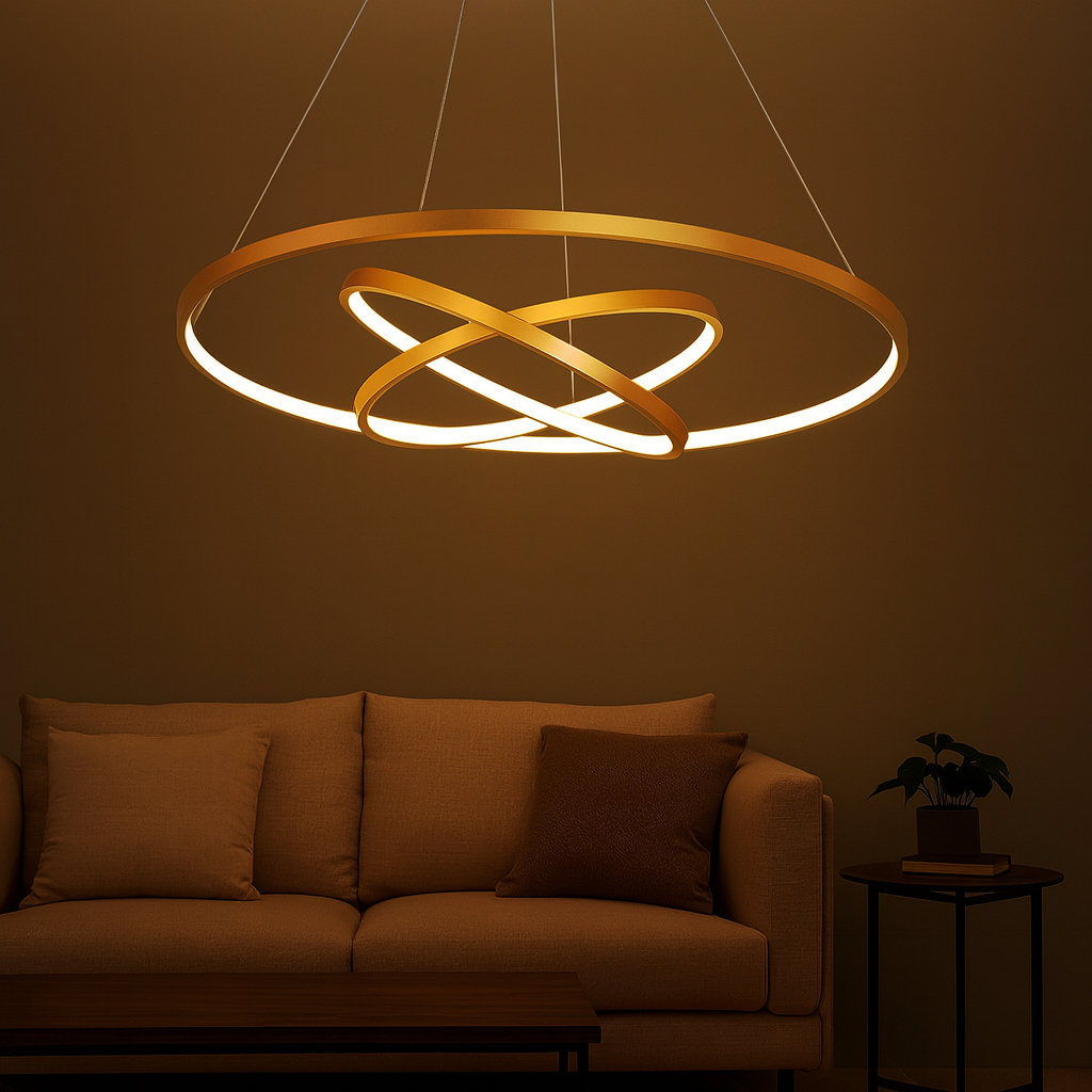 Modern LED Ring Chandelier for Living and Dining | Cirvona