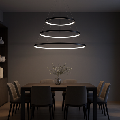 Modern LED Ring Chandelier for Living and Dining | Cirvona