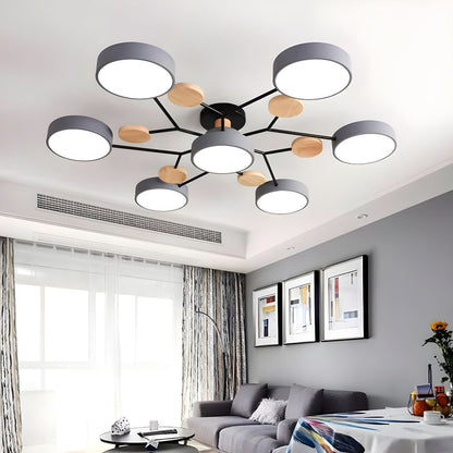 Modern LED Semi Flush Ceiling Light for Living Room | Lunaroa