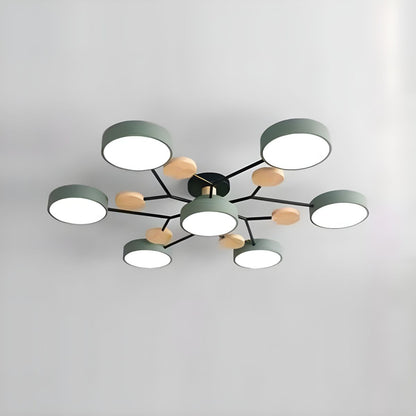 Modern LED Semi Flush Ceiling Light for Living Room | Lunaroa
