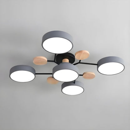 Modern LED Semi Flush Ceiling Light for Living Room | Lunaroa