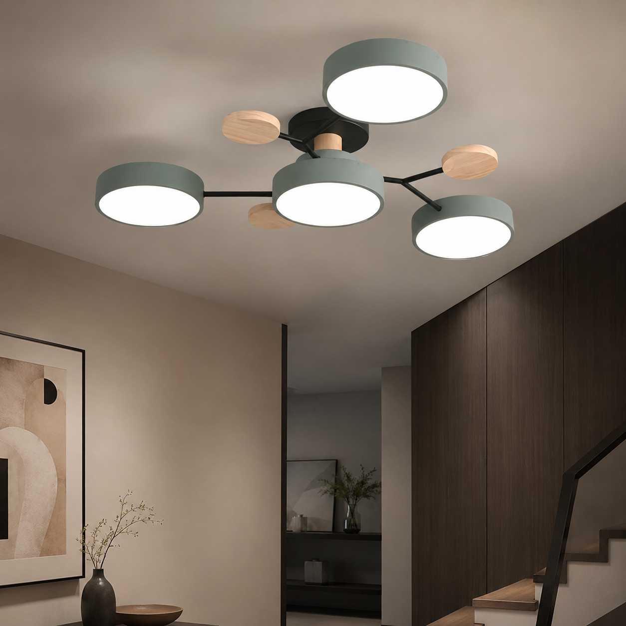 Modern LED Semi Flush Ceiling Light for Living Room | Lunaroa