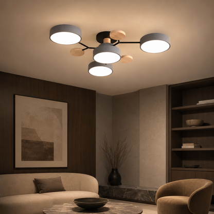 Modern LED Semi Flush Ceiling Light for Living Room | Lunaroa