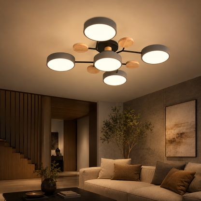 Modern LED Semi Flush Ceiling Light for Living Room | Lunaroa