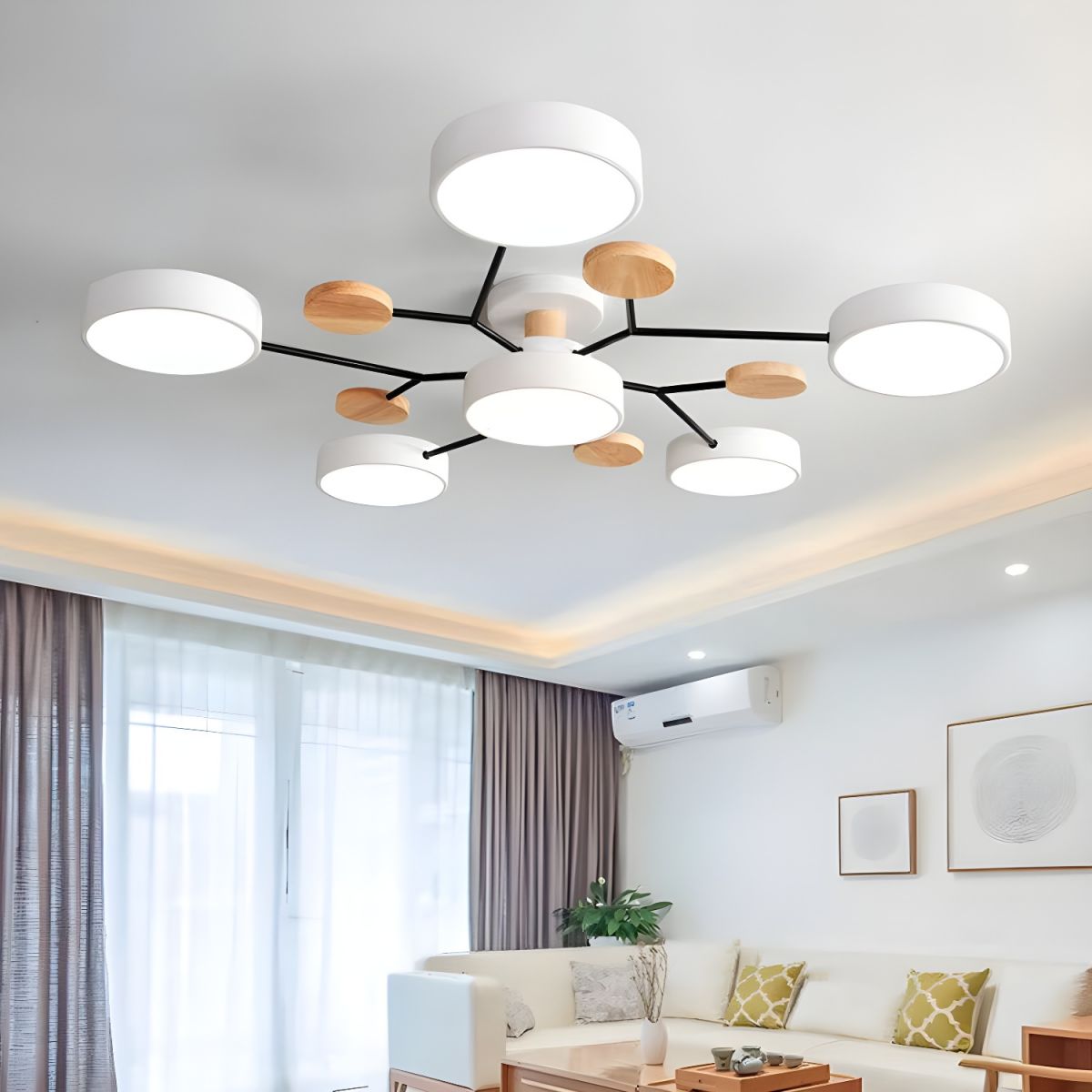 Modern LED Semi Flush Ceiling Light for Living Room | Lunaroa