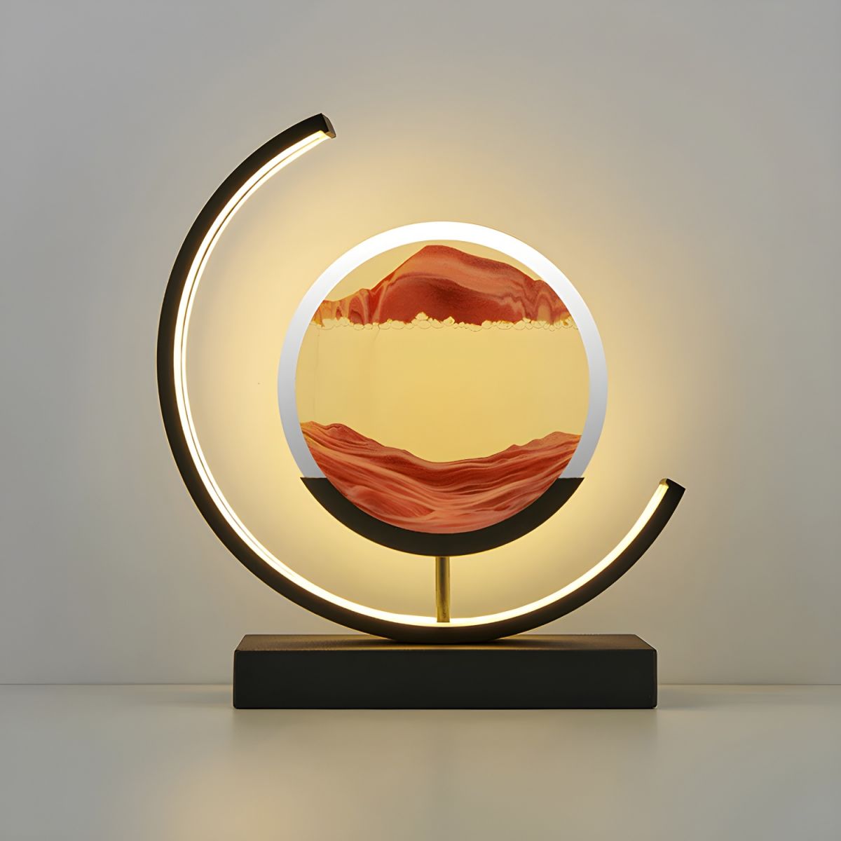 Modern LED Table Lamp with Acrylic Hourglass Shades | Varnique