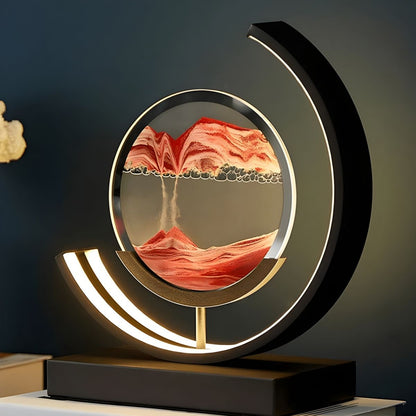Modern LED Table Lamp with Acrylic Hourglass Shades | Varnique
