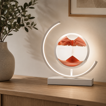 Modern LED Table Lamp with Acrylic Hourglass Shades | Varnique