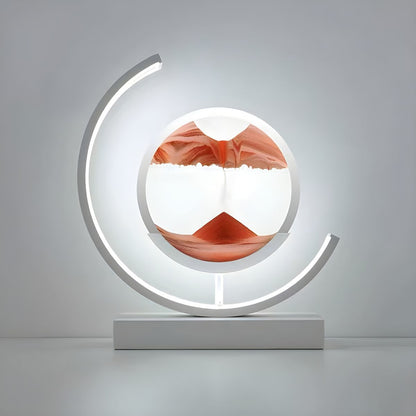 Modern LED Table Lamp with Acrylic Hourglass Shades | Varnique