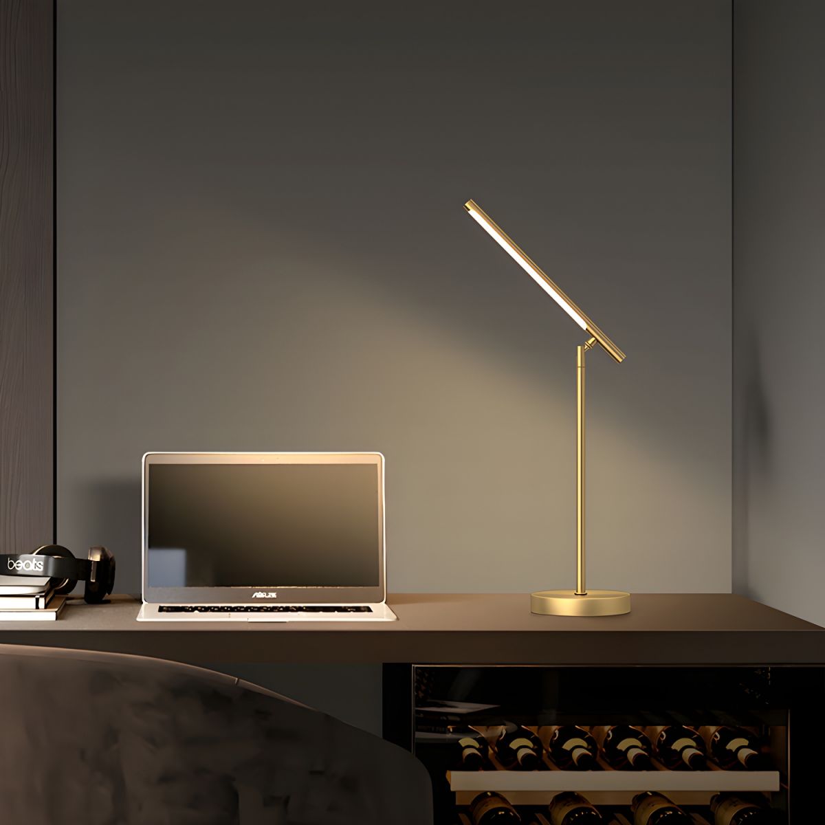 Modern LED Table Lamp with Linear Acrylic Shade | Zyntrox