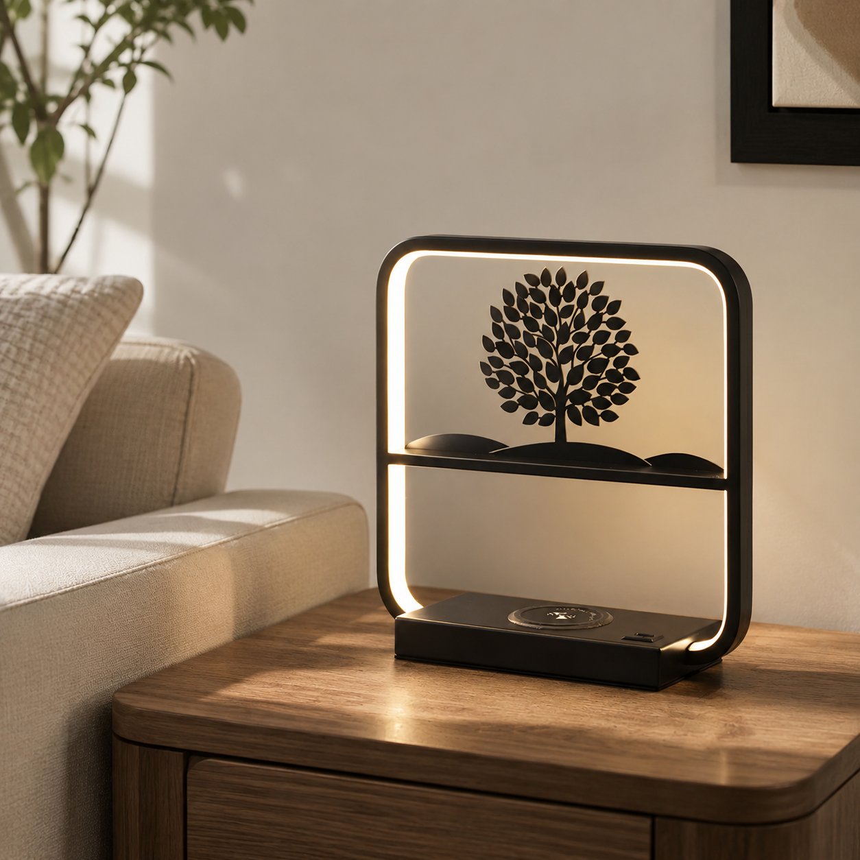 Modern LED Table Lamp with Wireless Charger USB Port | Zorlune