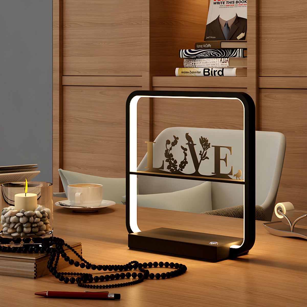 Modern LED Table Lamp with Wireless Charger USB Port | Zorlune