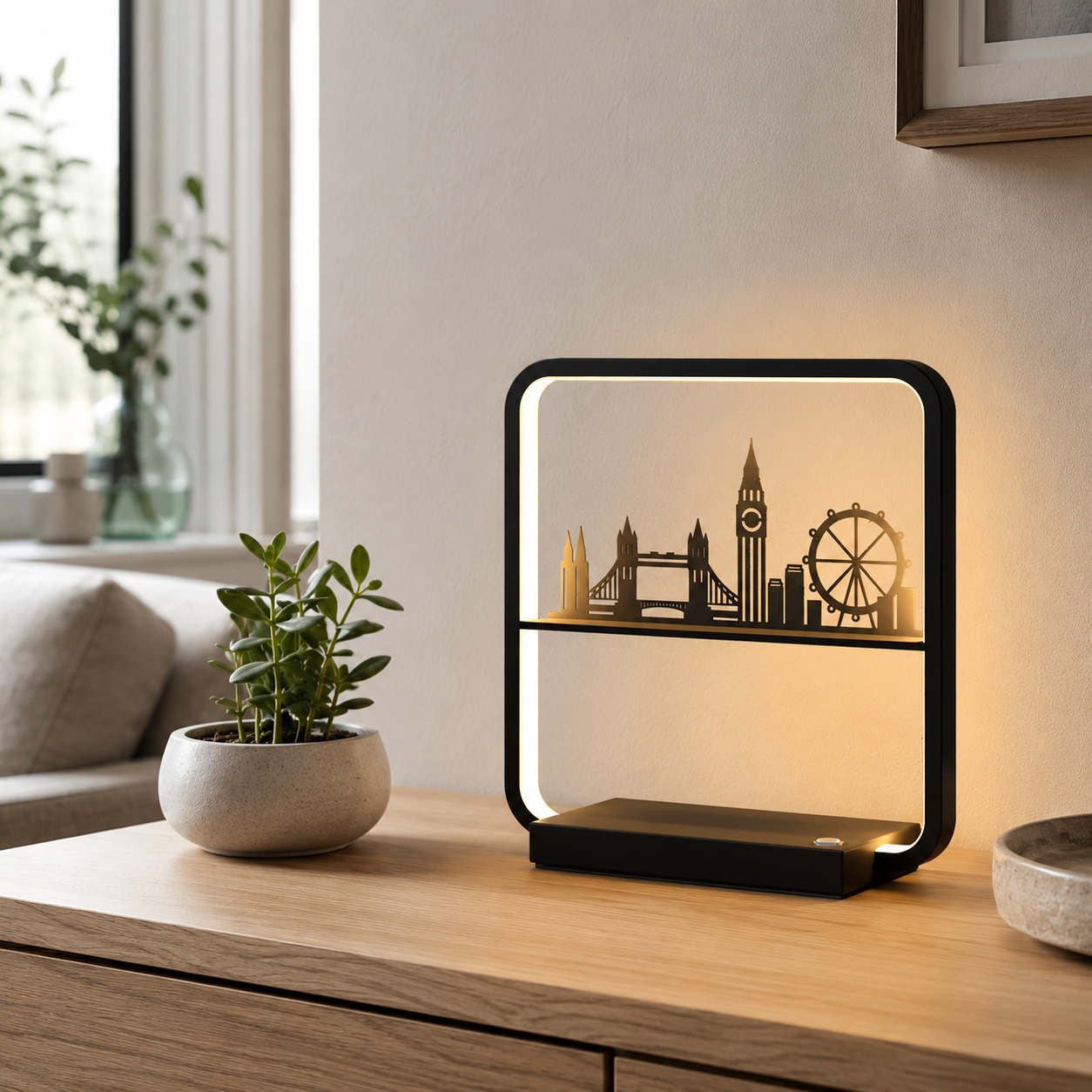 Modern LED Table Lamp with Wireless Charger USB Port | Zorlune
