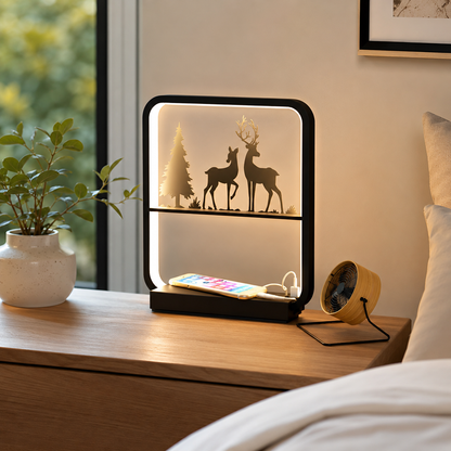 Modern LED Table Lamp with Wireless Charger USB Port | Zorlune