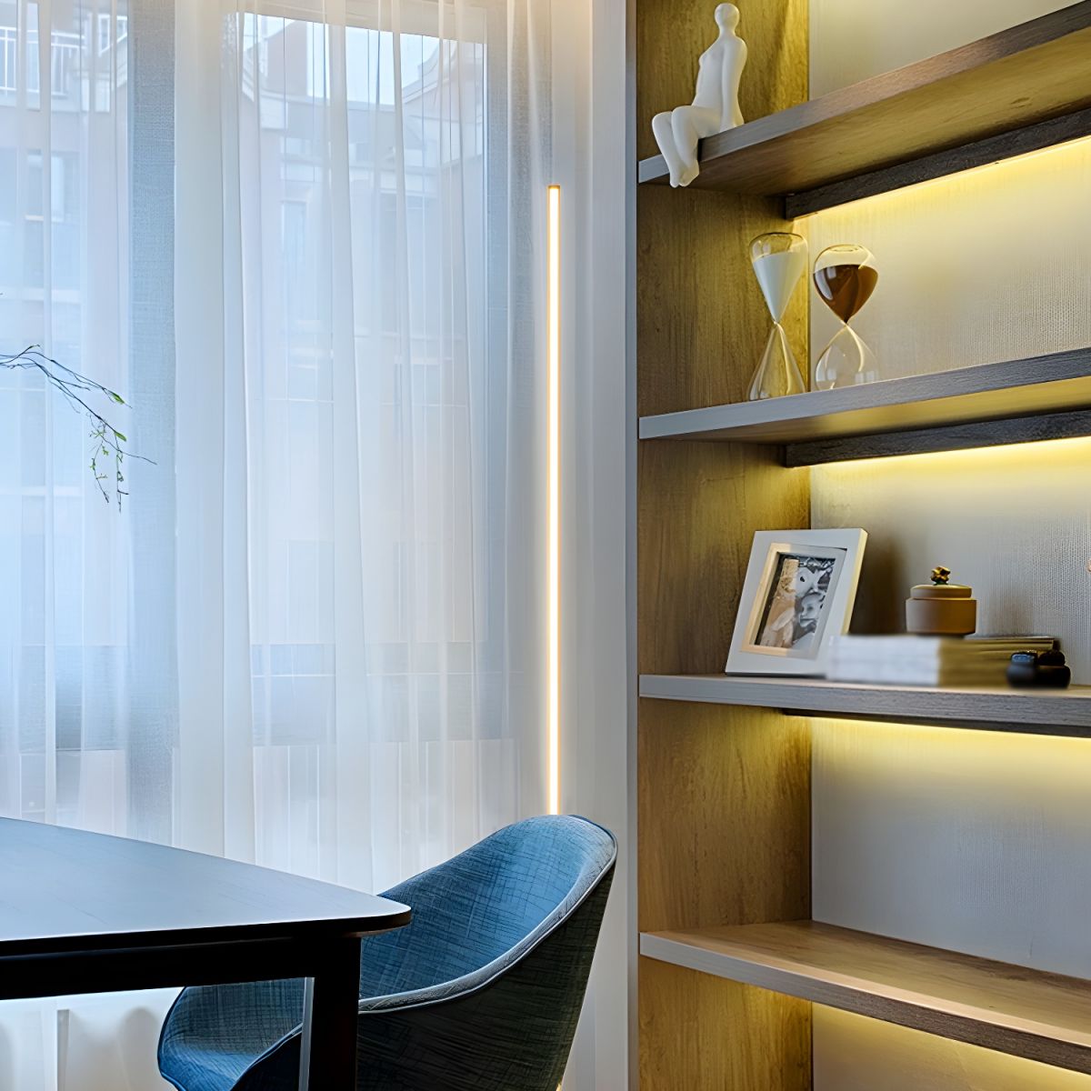 Modern Linear Metal Floor Lamp with Acrylic Shade | Luxora