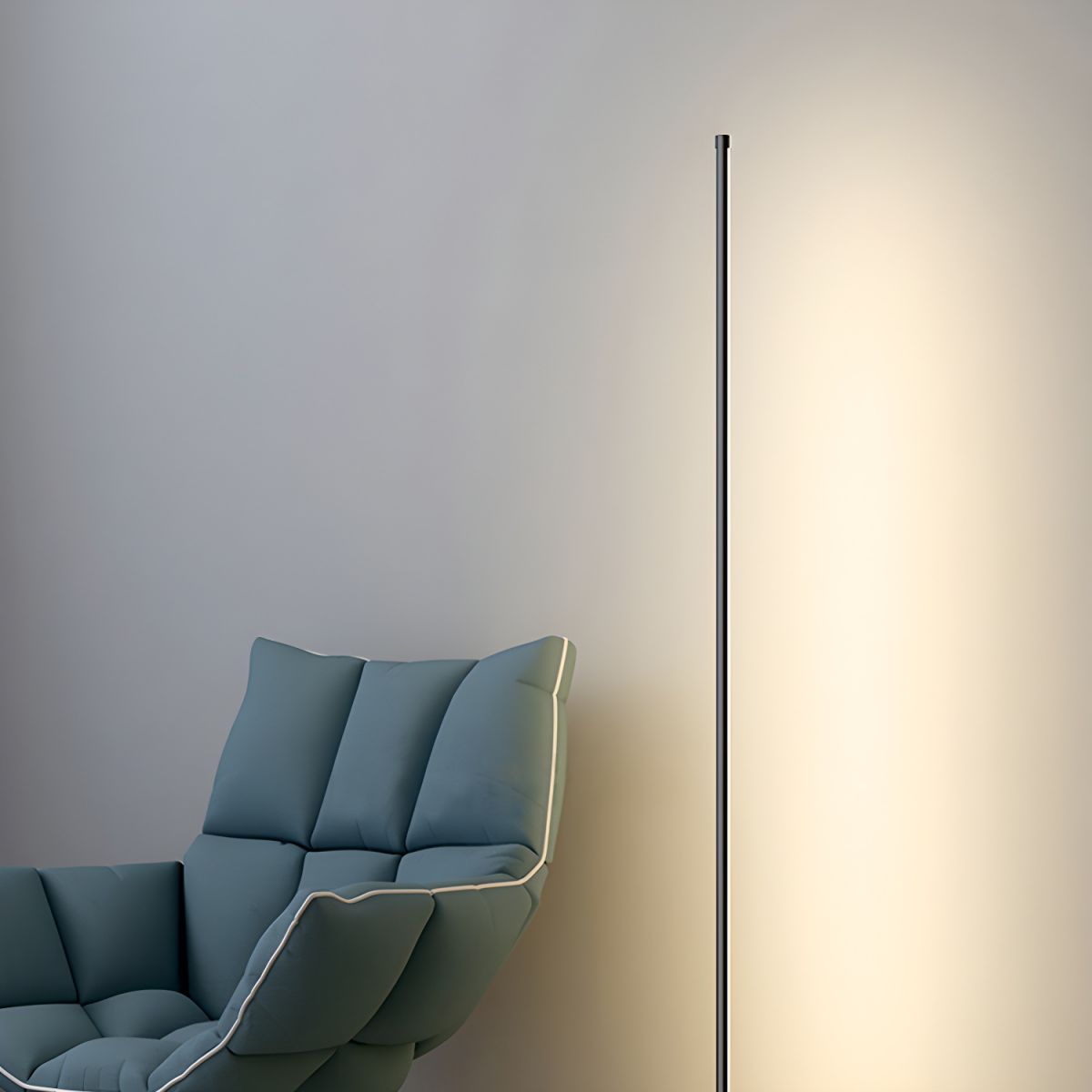 Modern Linear Metal Floor Lamp with Acrylic Shade | Luxora