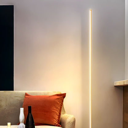 Modern Linear Metal Floor Lamp with Acrylic Shade | Luxora
