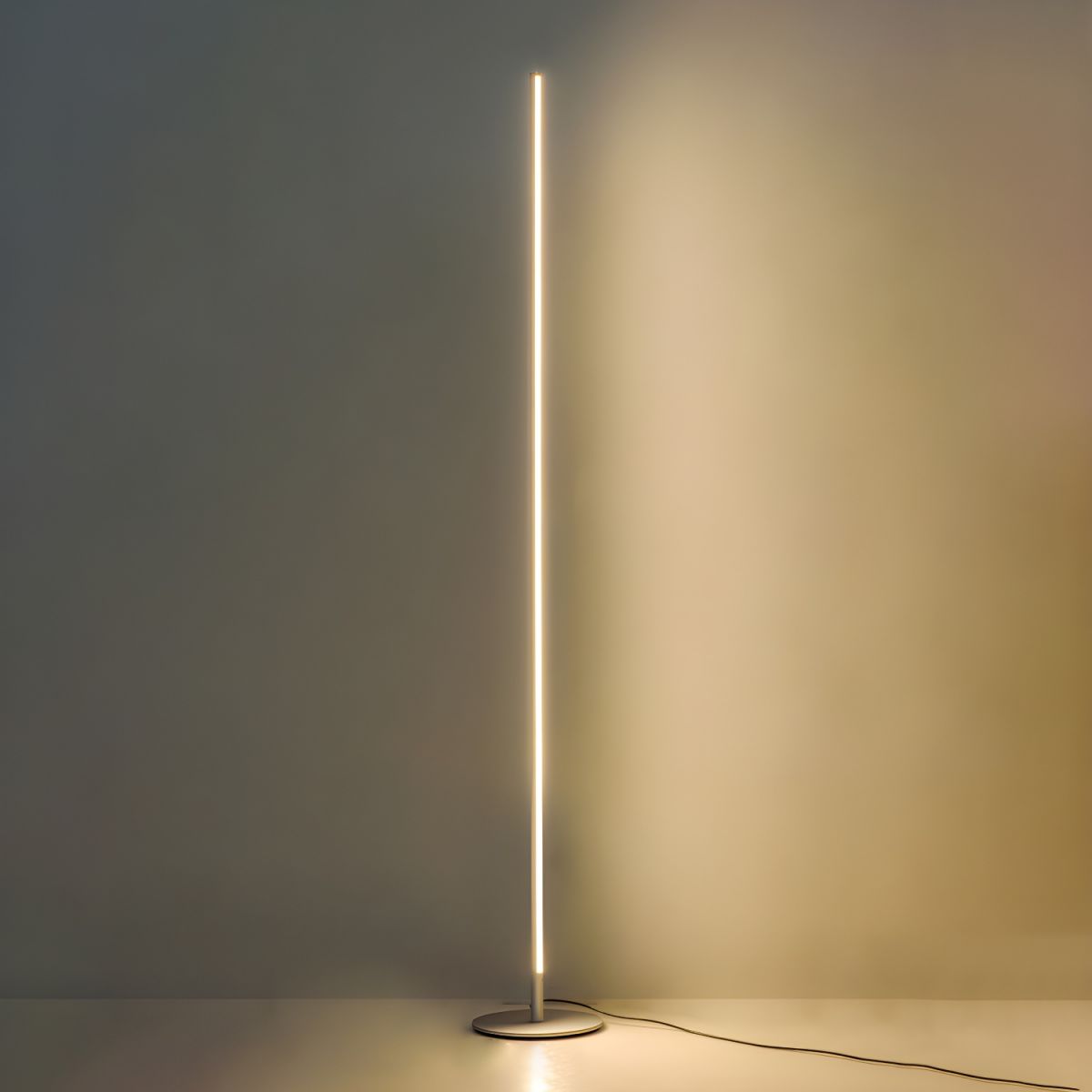 Modern Linear Metal Floor Lamp with Acrylic Shade | Luxora