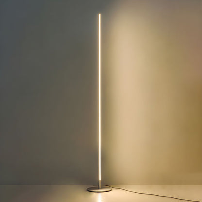 Modern Linear Metal Floor Lamp with Acrylic Shade | Luxora