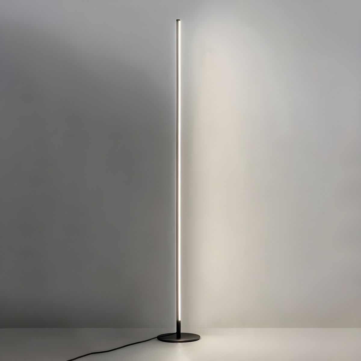 Modern Linear Metal Floor Lamp with Acrylic Shade | Luxora