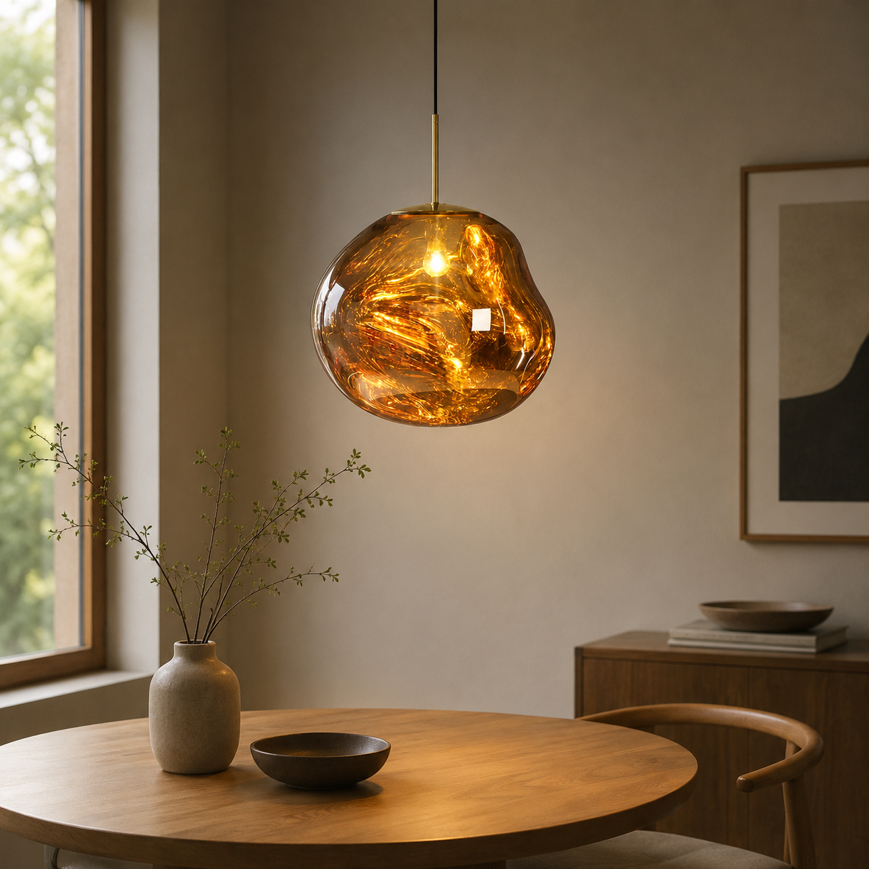 Modern Melt Pendant Light With Acrylic Lava Effect | Vorelia