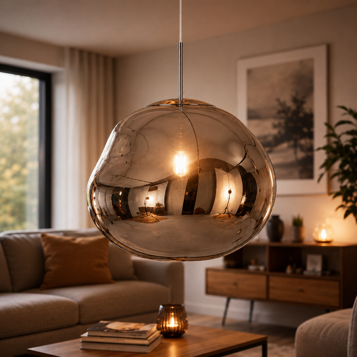 Modern Melt Pendant Light With Acrylic Lava Effect | Vorelia