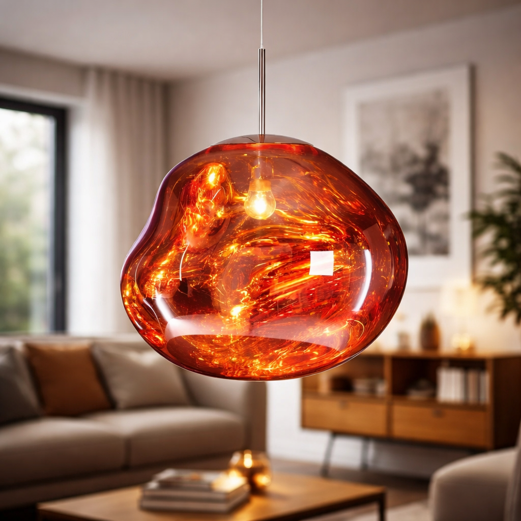 Modern Melt Pendant Light With Acrylic Lava Effect | Vorelia