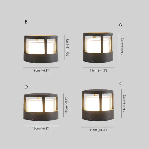 Modern Metal Acrylic Outdoor Garden Bollard Light | Ivera