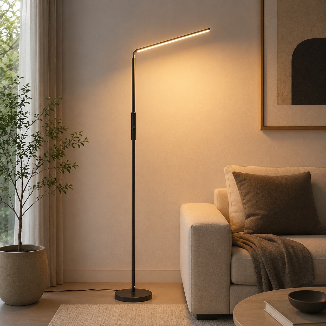 Modern Metal Floor Lamp With Clean Linear LED Form | Norveth