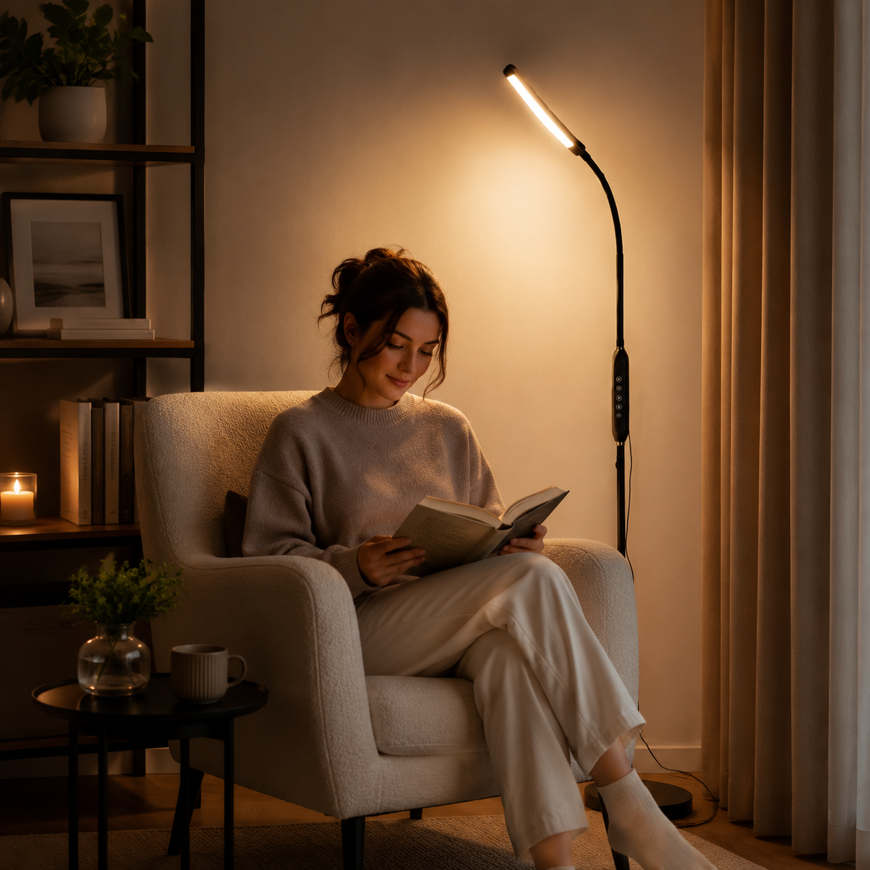 Modern Metal Floor Lamp With Clean Linear LED Form  Norveth