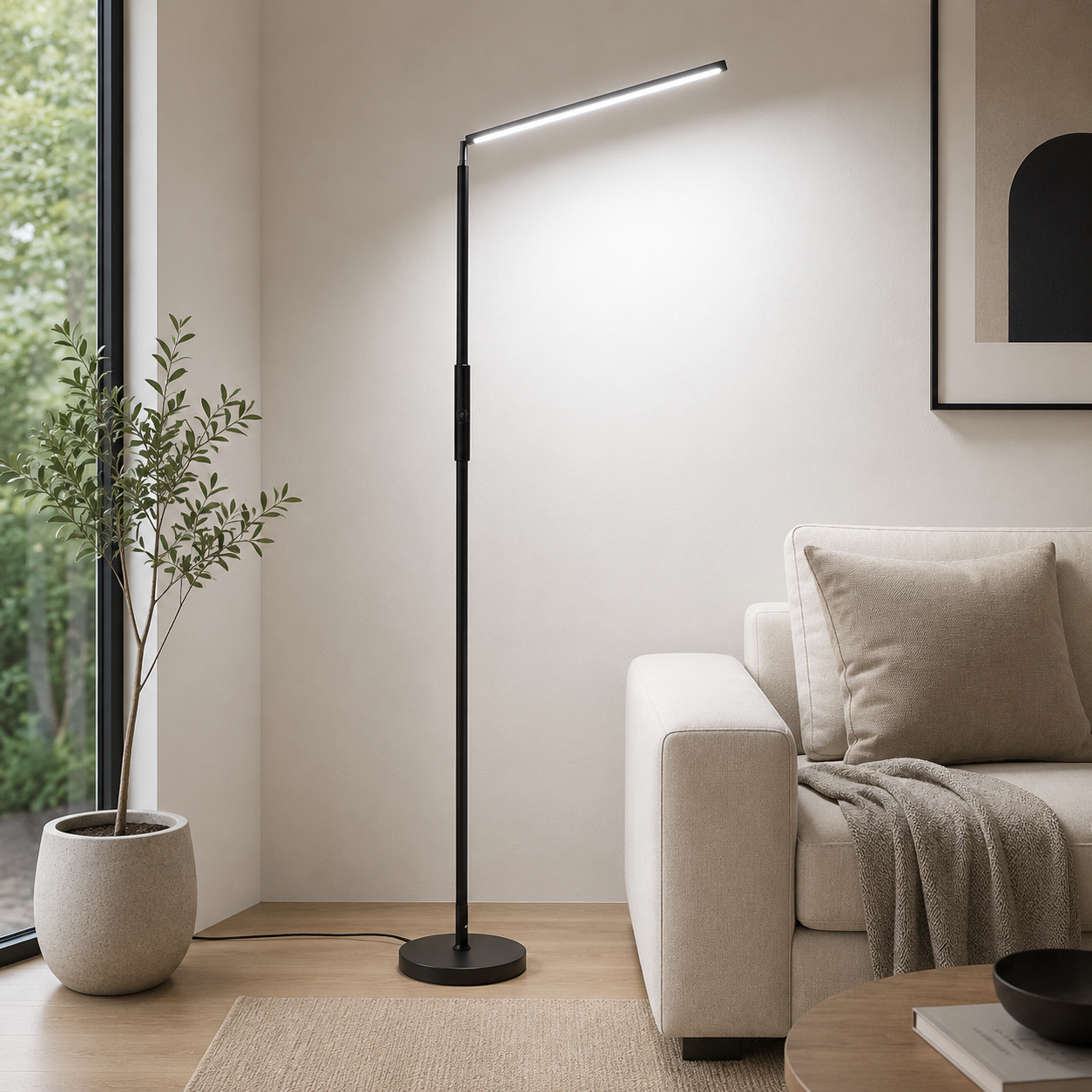 Modern Metal Floor Lamp With Clean Linear LED Form | Norveth