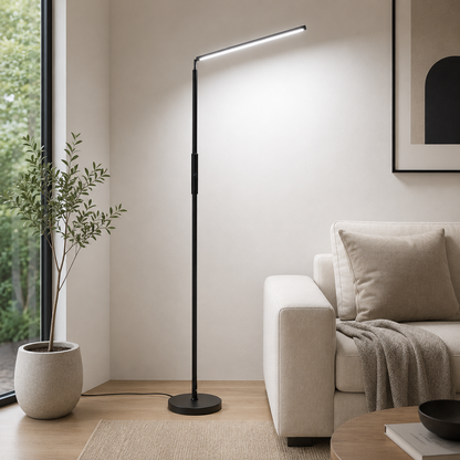 Modern Metal Floor Lamp With Clean Linear LED Form | Norveth