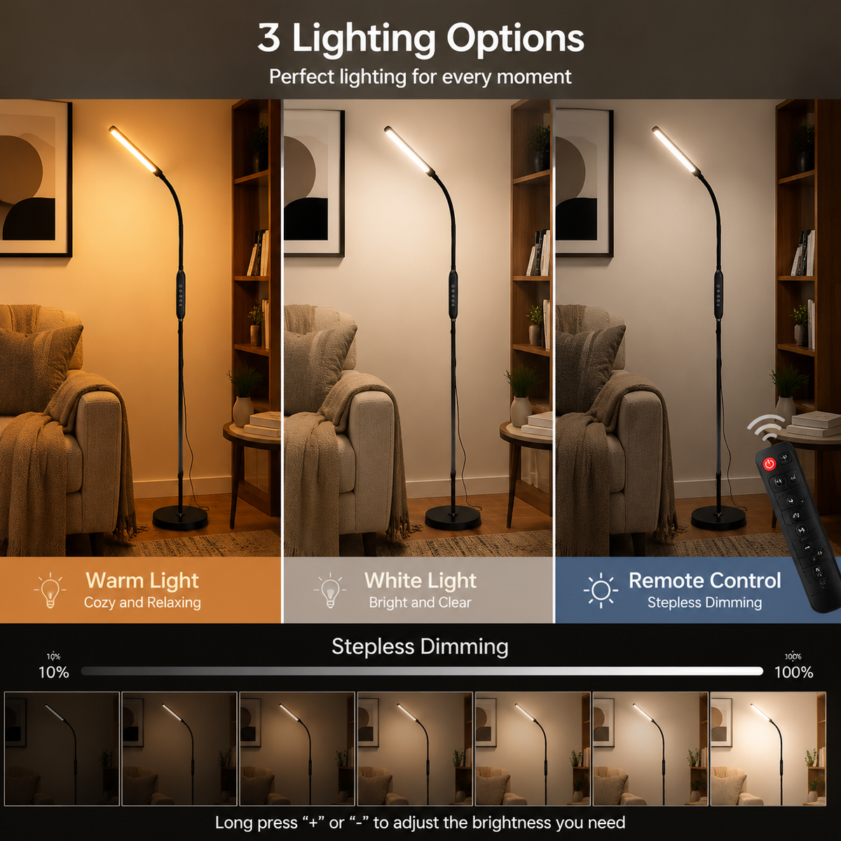 Modern Metal Floor Lamp With Clean Linear LED Form  Norveth