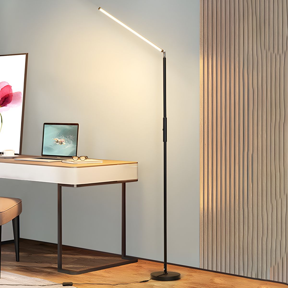 Modern Metal Floor Lamp With Clean Linear LED Form | Norveth