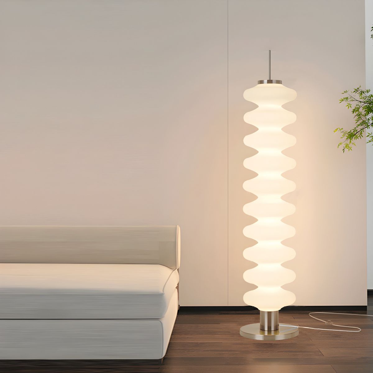 Modern Metal Floor Lamp with Geometric Shade LED Lighting | Drenova