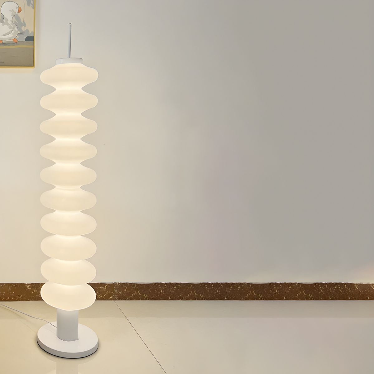 Modern Metal Floor Lamp with Geometric Shade LED Lighting | Drenova