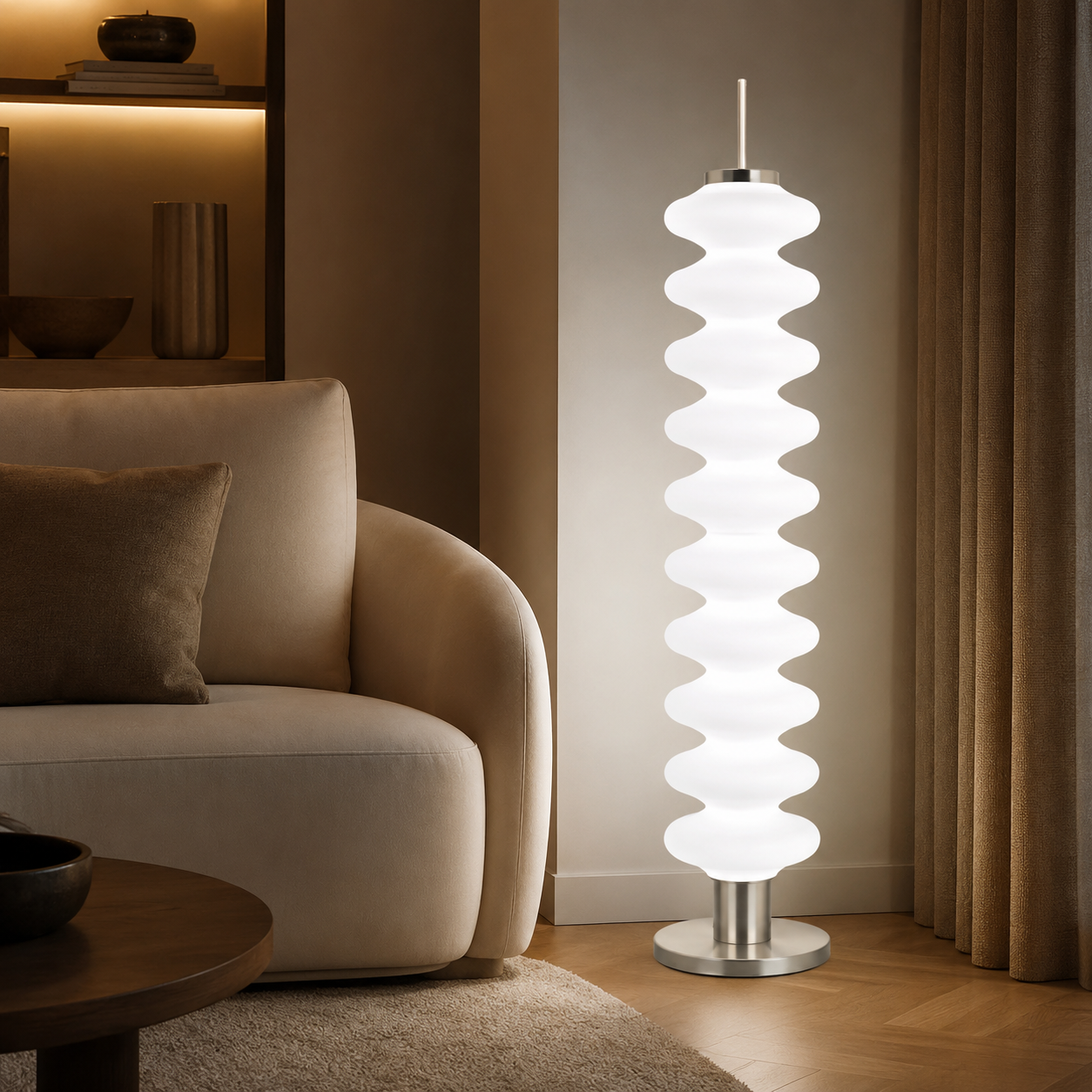 Modern Metal Floor Lamp with Geometric Shade LED Lighting | Drenova