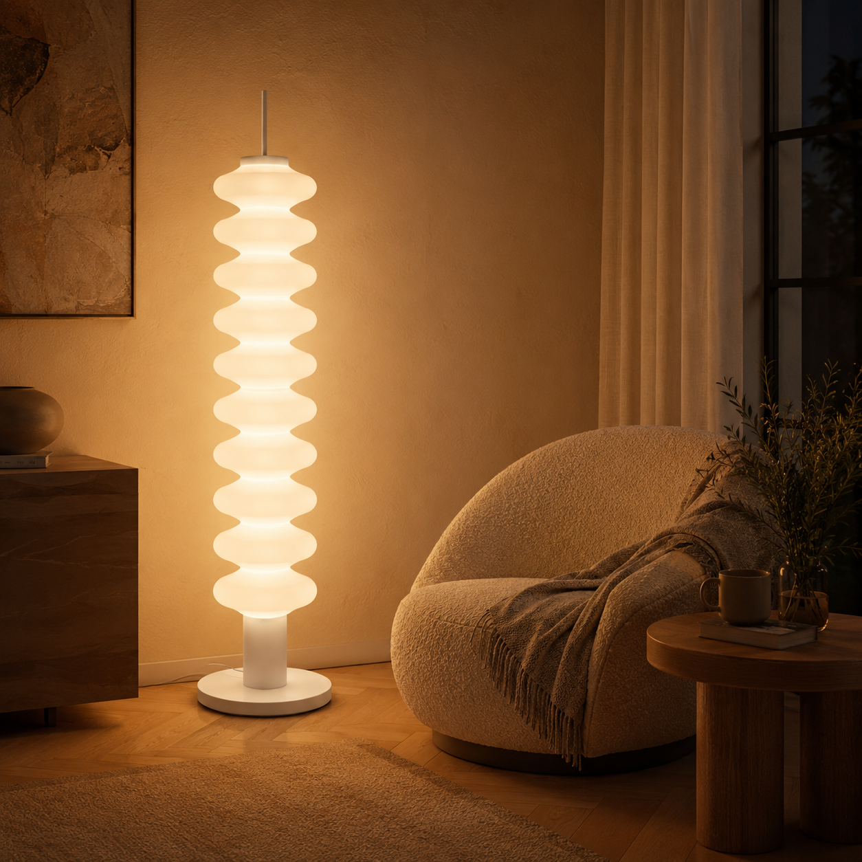 Modern Metal Floor Lamp with Geometric Shade LED Lighting | Drenova