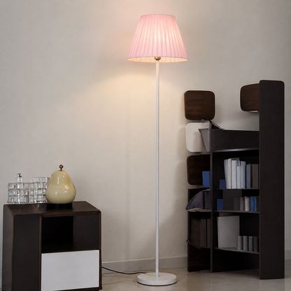 Modern Metal Floor Lamp with Textile Shade Remote Control | Ravelle