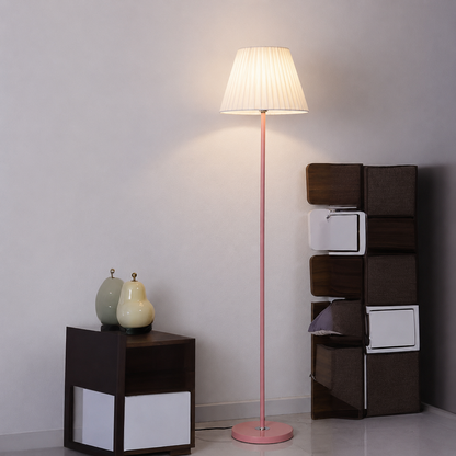 Modern Metal Floor Lamp with Textile Shade Remote Control | Ravelle