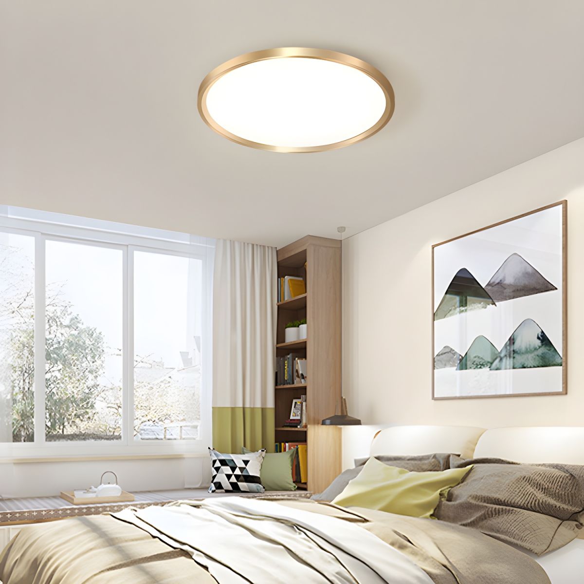 Modern Metal LED Flush Mount Ceiling Light Fixture | Halvyn