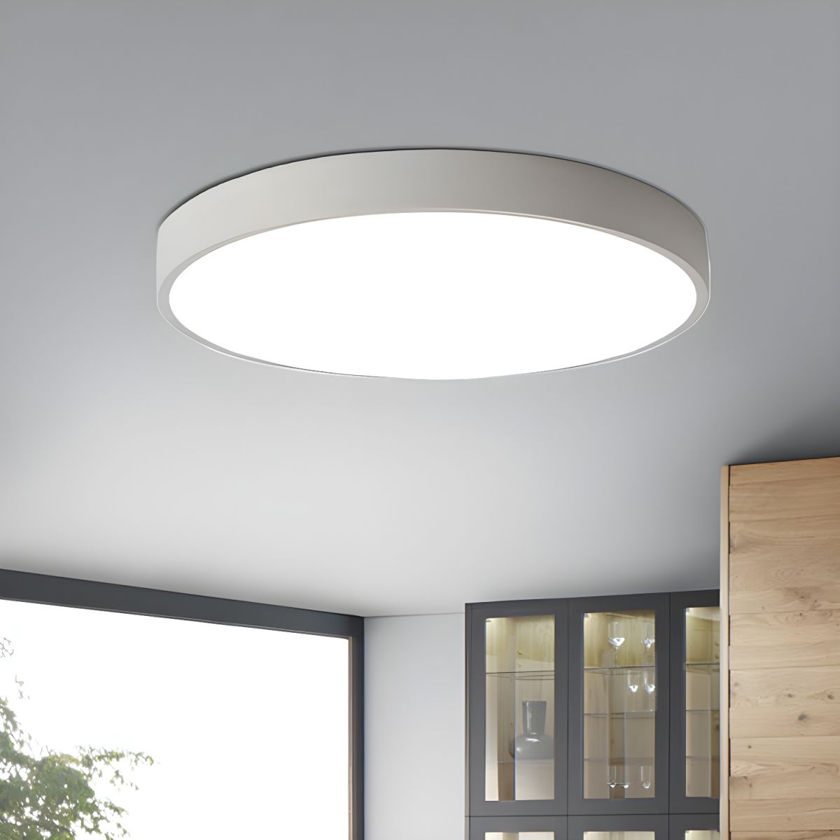 Modern Metal LED Flush Mount Ceiling Light Fixture | Lumeno