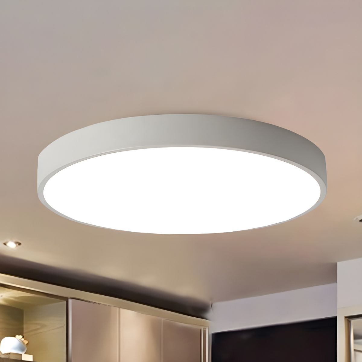 Modern Metal LED Flush Mount Ceiling Light Fixture | Lumeno