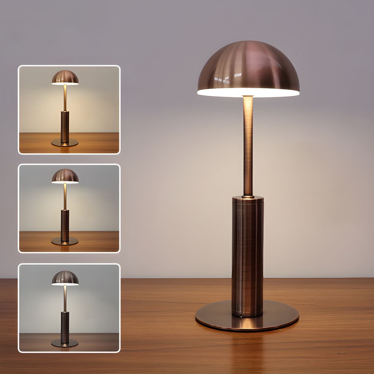 Modern Metal Table Lamp with Dome Shade | Varniko